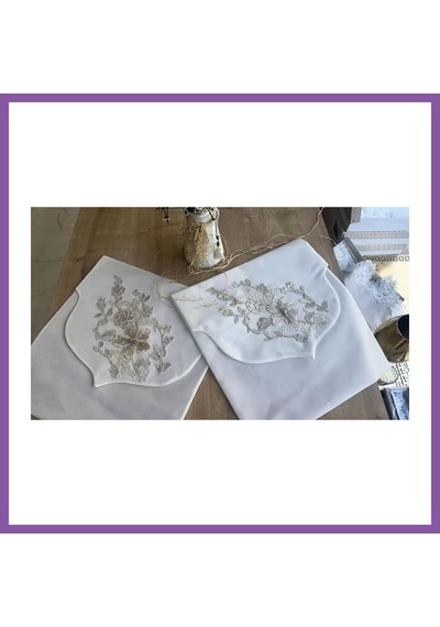 Bezos Fransız Güpürlü Zarf Bohça 50x50 Cm Nişan Bohçası Söz Bohçası 3 Boyutlu Tekli Bohça Bzoshb