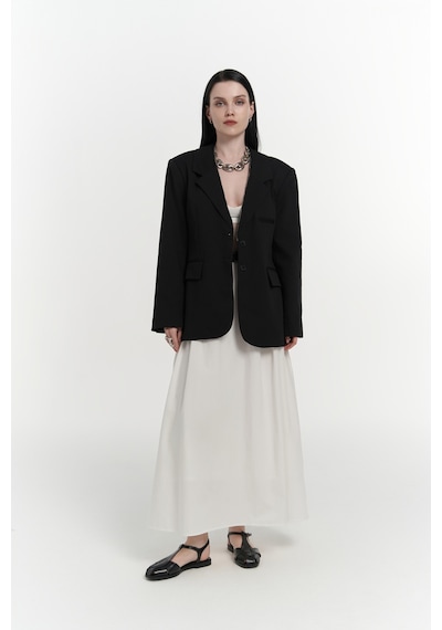 Mai Studios Co. Volda Yaka Detay Siyah Blazer Siyah