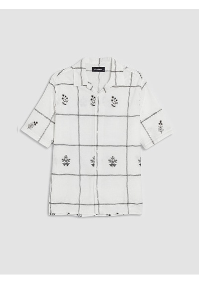 Lcw Vision Beyaz Regular Fit Desenli Erkek Gömlek