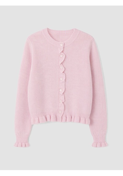 Lcw Modest Pembe Bisiklet Yaka Kadın Triko Hırka