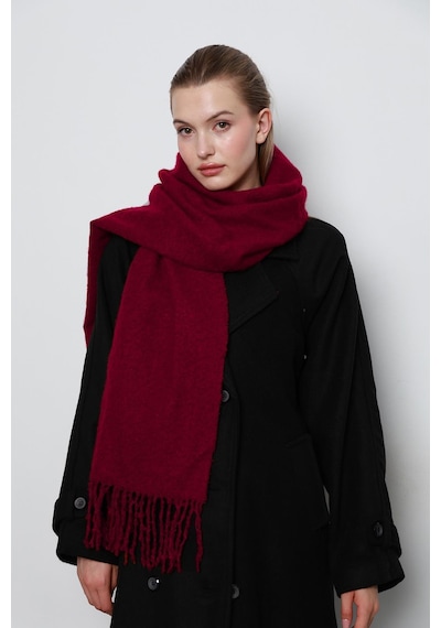 Home Unisex Premium Soft Buklet Atkı Bordo