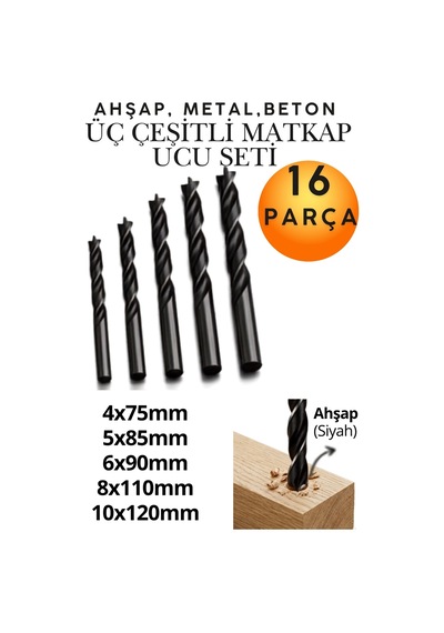 16'lı Çok Amaçlı Matkap Ucu Seti - Beton, Duvar, Ahşap, Metal Ve Çelik Delme İçin Profesyonel , Farklı Çap Ve Uzunluk Seçenekleriyle, Yüksek Dayanıklı 3'ü Bir Arada Uç Paketi 16'lı Çok Amaçlı Matkap Ucu Seti - Beton, Duvar, Ahşap, Metal Ve Çelik Delme İçin Profesyonel , Farklı Çap Ve Uzunluk Seçenekleriyle, Yüksek Dayanıklı 3'ü Bir Arada Uç Paketi