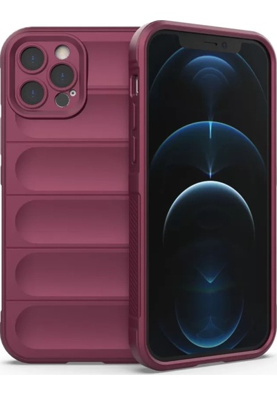 Newface Apple İphone 12 Pro Kılıf Optimum Silikon - Bordo