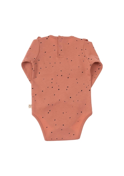 Little Gusto Uzun Kollu Fırfırlı Ayarlanabilir Çıtçıtlı Zıbın Cosmos Pembe Org Pembe Dots