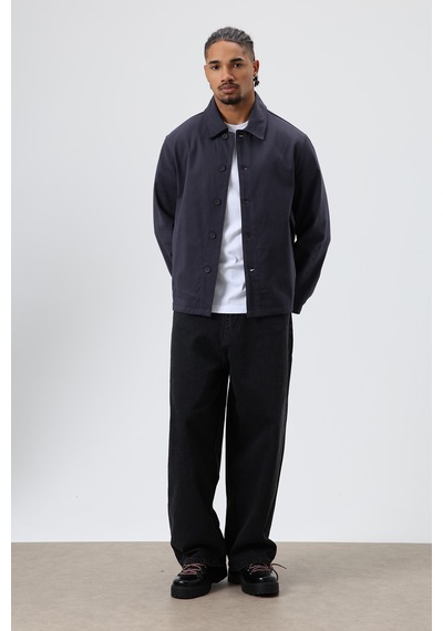 Vamos Boxy Fit Gabardin Ceket Füme