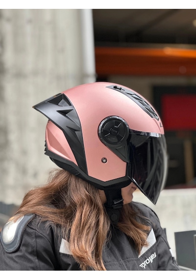 Ls2 Aırflow 2 Rose Gold Kask Siyah Vizör Spoiler Rose Gold