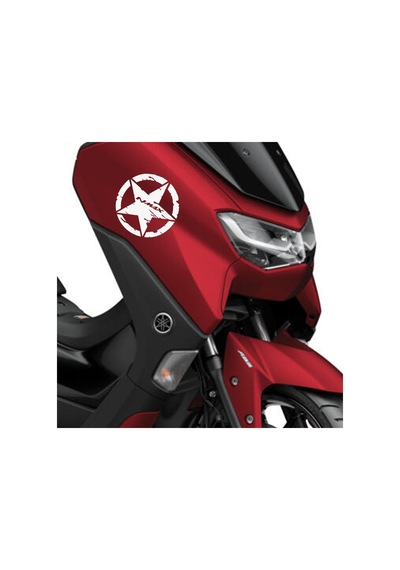Deeb Army N-Max Yıldız Sticker Etiket Mat Beyaz 2 Adet