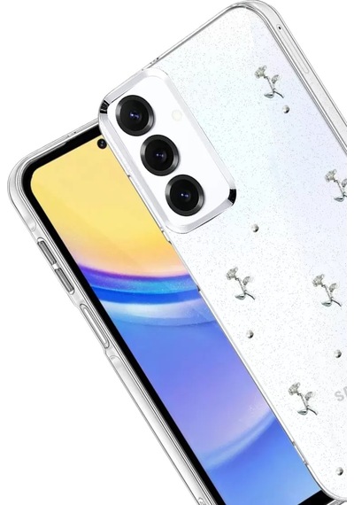 Newface Samsung Galaxy S25 Plus Fiyonk Desenli Kapak - Desen 4 Beyaz