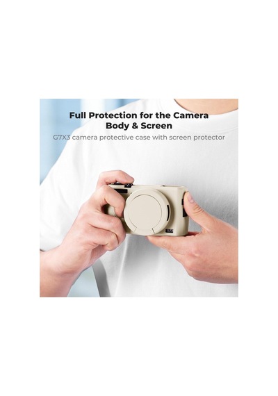 K&f Concept Canon G7x Mark Iıı Beige Krem Slikon Kılıf
