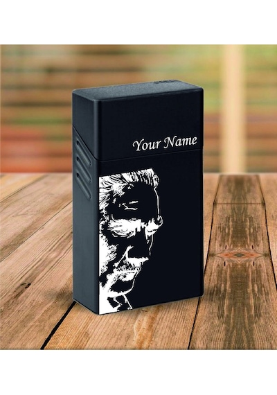 Atatürk Kazıma Kişiye Özel Metal Sigara Tabakası Paketi Taşıma