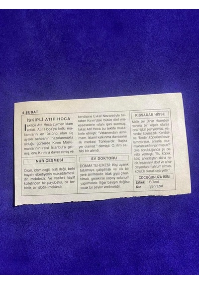 4 Şubat 2005 Takvim Yaprağı - Nostalji Koleksiyonluk Takvim Yaprağı