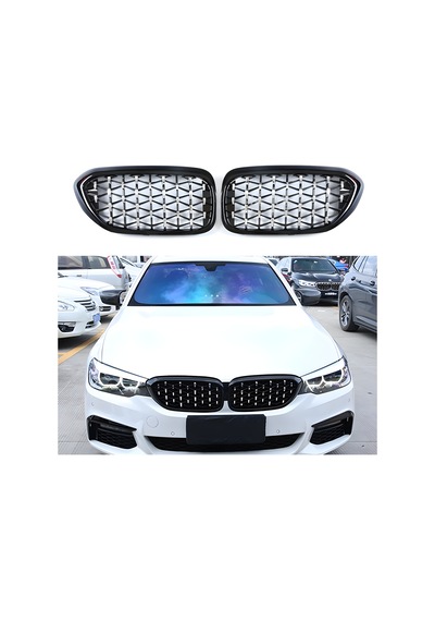 S-dizayn Bmw 5 Serisi G30/g38 Ön Panjur Böbrek Parlak Siyah Çerçeveli Krom Diamond Model 2017 Üzeri