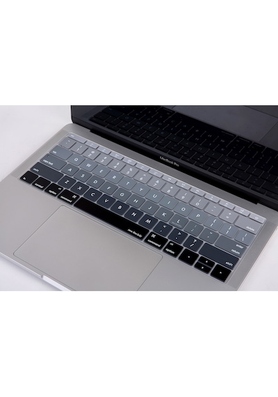 Apple Uyumlu MacBook Pro Klavye Koruyucu Ombre Us-abd İngilizce 12inç A1534 - 13inç A1708 İle Siyah Gri