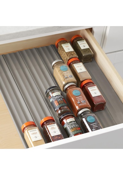 Spiceliner Baharat Rafı Çekmece Düzenleyici Universal Fit 10' Rulo , Gri Belirtilmemiş