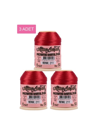 3 Adet Altınbaşak Oya Ve Dantel İpi 20 Gr - Royaleks - No: 211 Çok Renkli