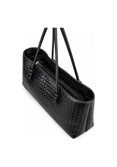 Nura Collection Kadın Örgü Desenli Tote Omuz Çantası - Siyah - 895066122 Siyah