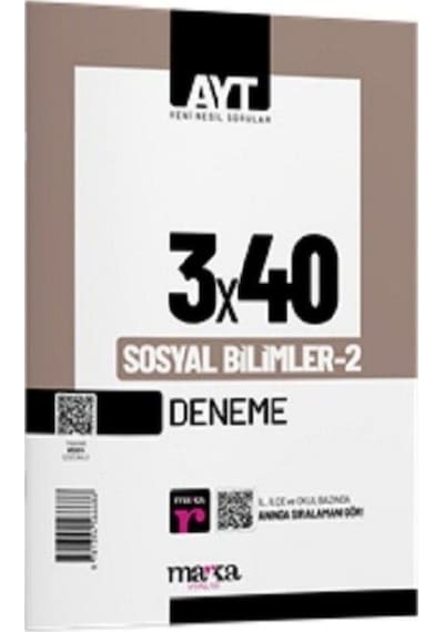 AYT Sosyal Bilimler 2 3x40 Deneme- Marka Yayınları