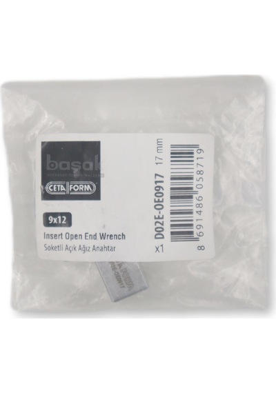 Ceta Form 17mm Açık Ağız Tork Anahtar Ucu 9x12mm D02e-oe0917