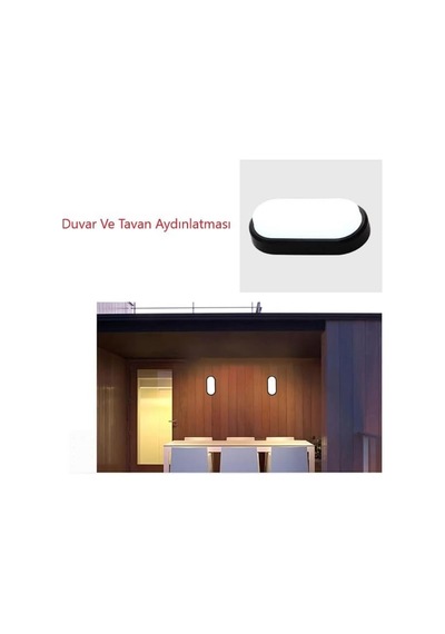 Aydos 20w Ip65 Oval Siyah Led Tavan Ve Duvar Lambası 6500k Beyaz Işık Su Geçirmez Banyo Bahçe Aydınlatma Armatürü 2000 Lümen 270x147x78mm 220v