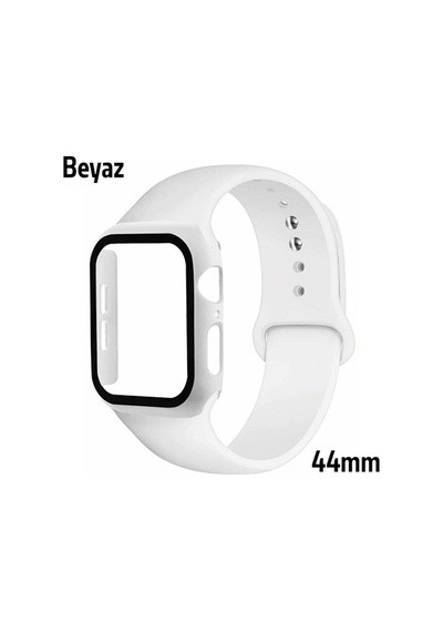Ally Apple Uyumlu  Watch 4-5-6 44 MM Silikon Kordon Kayış Ve Ekran Koruyu