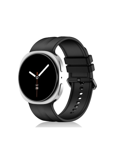 Samsung Galaxy Watch 8 40mm Uyumlu Krd-159 22mm Silikon Kordon - Siyah