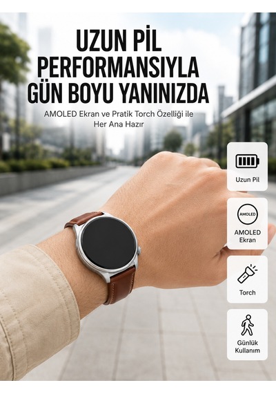 10 Gün Şarj Dayanımı Sunan Amoled Ekran Akıllı Saat Yeni Nesil - Lisinya