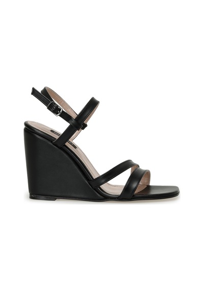 Nine West Moex 3fx Siyah Kadın Dolgu Topuk Sandalet Siyah