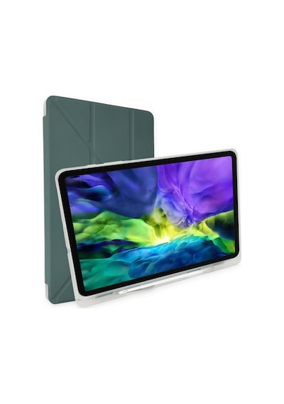 Apple Uyumlu iPad Pro 12.9 2021 Kılıf Kalemlikli Mars Tablet Kılıfı - Koyu Yeşil Diğer