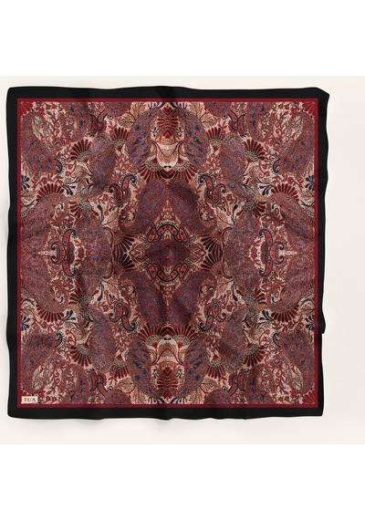Efsun Desen 90x90cm Eşarp/fular Siyah- Bordo