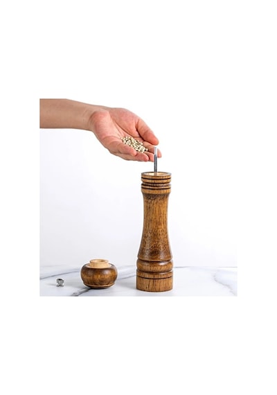 2'li Komple Ahşap Gövdeli Tuz Karabiber Değirmeni Baharat Öğütücüsü 14 Cm - Baharat Değirmeni Bambu