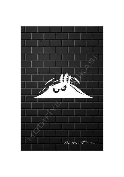 Bagajdan Bakan Adam Sticker Folyo - Beyaz - 20 X 8 Cm