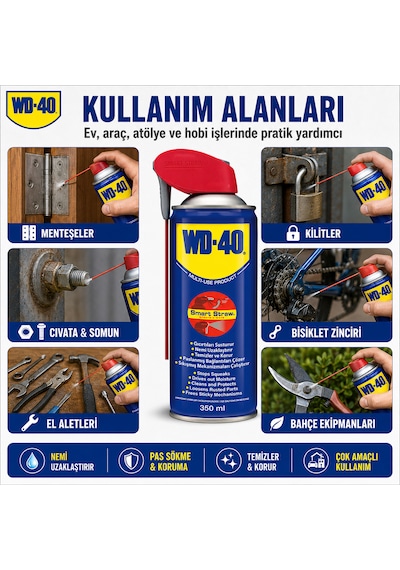 WD-40 Yağlayıcı ve Pas Sökücü Sprey 6 x 350 ML (Kobra Başlık)