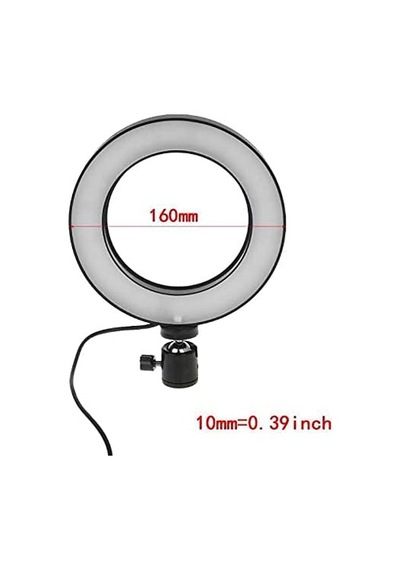 Ring Light Youtuber Tictok Makyaj Işıklı Telefon Tutucu M-16 + 2.2m Tripod Siyah