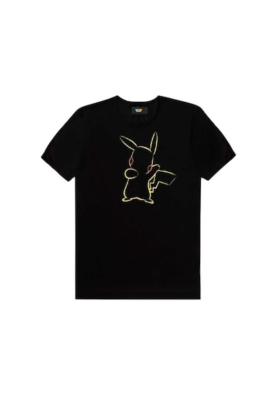 Noıssey Kırmızı Etiket Galashop Pokemon Pikachu Line Siyah Erkek T-shirt1 05324