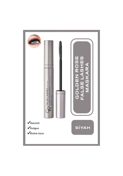 False Lashes Siyah Maskara Ve Flash Liner Mürdüm Eyeliner Makyaj Seti
