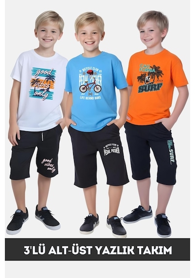 Fyk Kids Erkek Çocuk Yazlık Slam Dunk-gamıng-varcity Baskılı Alt-üst Takım Çok Renkli