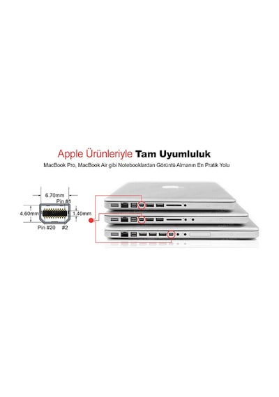 Turbosepet- Thunderbolt To Hdmı Mini Displayport Hdmi - Apple Uyumlu MacBook Tv Lcd