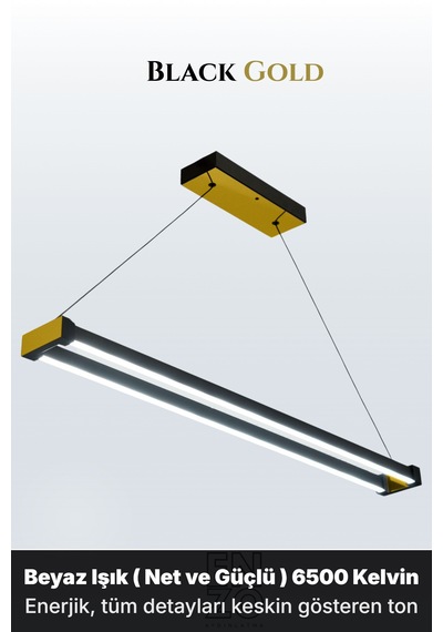 Vega Gold Lineer Led Sarkıt Avize Kumandalı Dim Edilebilir Aşağı Işık Beyaz Işık