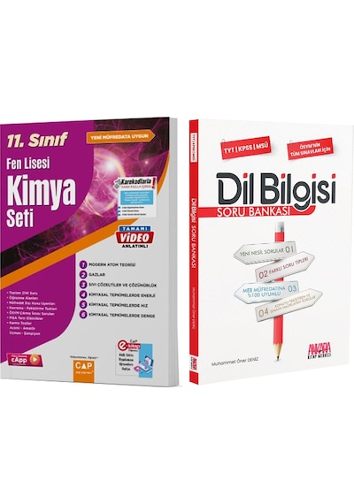 Çap Yayınları 11.sınıf Fen Lisesi Kimya Seti Ve Akm Dil Bilgisi Soru Bankası Seti 2 Kitap