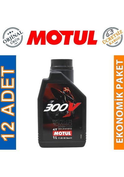 Motul 300V Fl 10W-40 4T 4 Zamanlı Motosiklet Motor Yağı 12 x 1 L