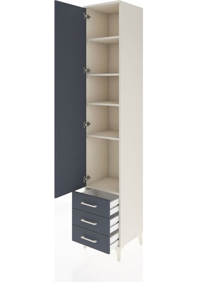 Hyperion Dolap 5 Raflı 3 Çekmeceli Tek Kapaklı 44x44x243 Aytaşı-antrasit Aytası