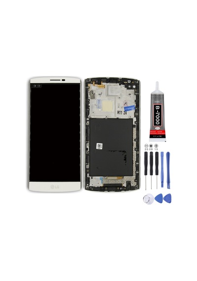 Lg H960 V10 Uyumlu Lcd Ekran Çıtalı Beyaz + Montaj Kiti