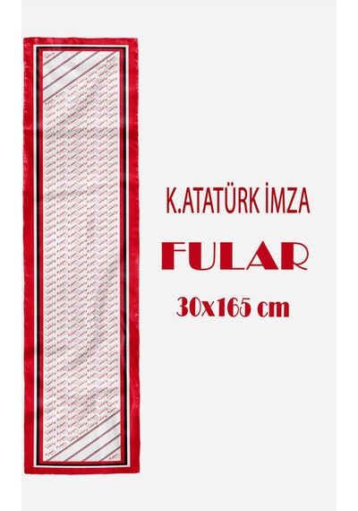 K.atatürk İmzalı Desen Şık & Zarif Kadın Aksesuarı Saten Fular 30x165cm Çok Renkli K.atatürk İmzalı Desen Şık & Zarif Kadın Aksesuarı Saten Fular 30x165cm Çok Renkli