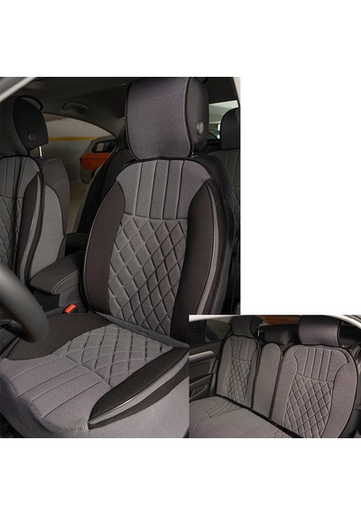 Citroen C3 Air Cros Lüx Oto Koltuk Minderi Ön Arka 5'li Set Elegance Serisi Gri Siyah