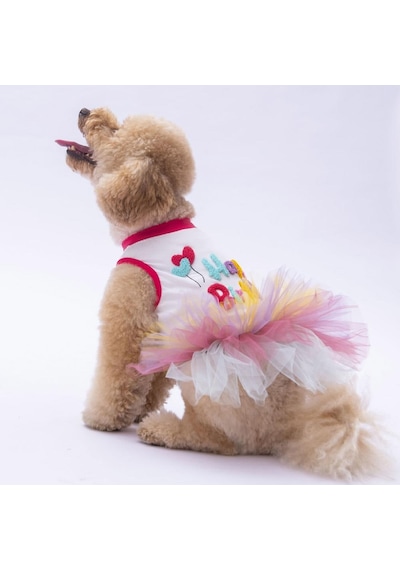 Happy Birthday Kedi Köpek Elbisesi - Kedi Köpek Kıyafeti