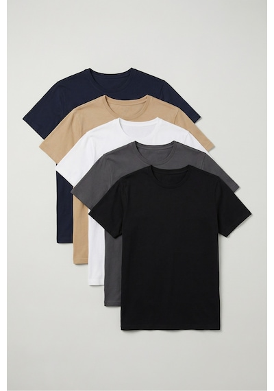 Mero Life Unisex Siyah-beyaz-lacivert-antrasit-bej Slim Fit Bisiklet Yaka %100 Pamuk 5'li Basic Tişört Seti Mero Life Unisex Siyah-beyaz-lacivert-antrasit-bej Slim Fit Bisiklet Yaka %100 Pamuk 5'li Basic Tişört Seti