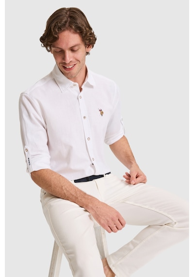 U.s. Polo Assn. Erkek Beyaz Gömlek Basic 50320262-vr013