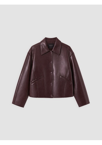 Lcw Vision Bordo Oversize Kadın Deri Görünümlü Ceket