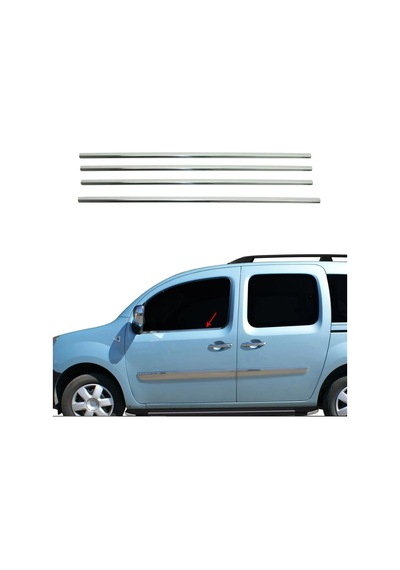 Renault Kangoo Krom Cam Çıtası 4 Parça P.Çelik 2008 Üzeri