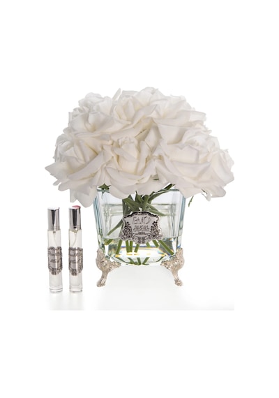 Pirinç Ayaklı Cam Silver 13 Gül Luxury Home Perfume Çiçek